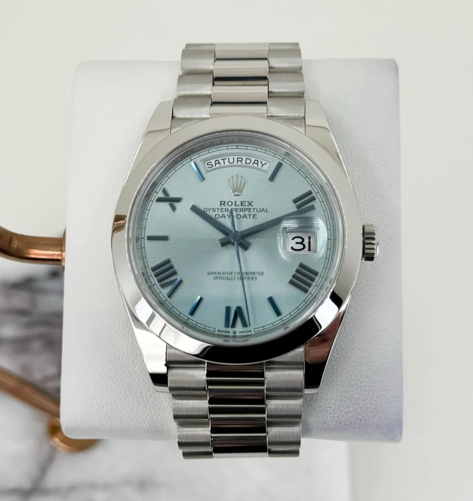 Rolex Day-Date 228206 Platinum Ice Blue Dial